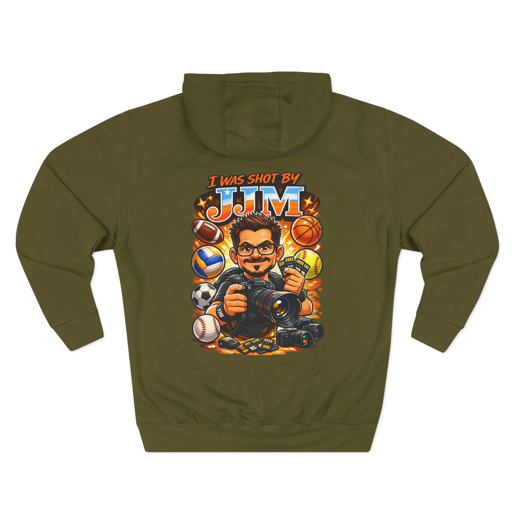 Sports Photographer Hoodie – “I Was Shot By JJM” Graphic Fleece Hoodie