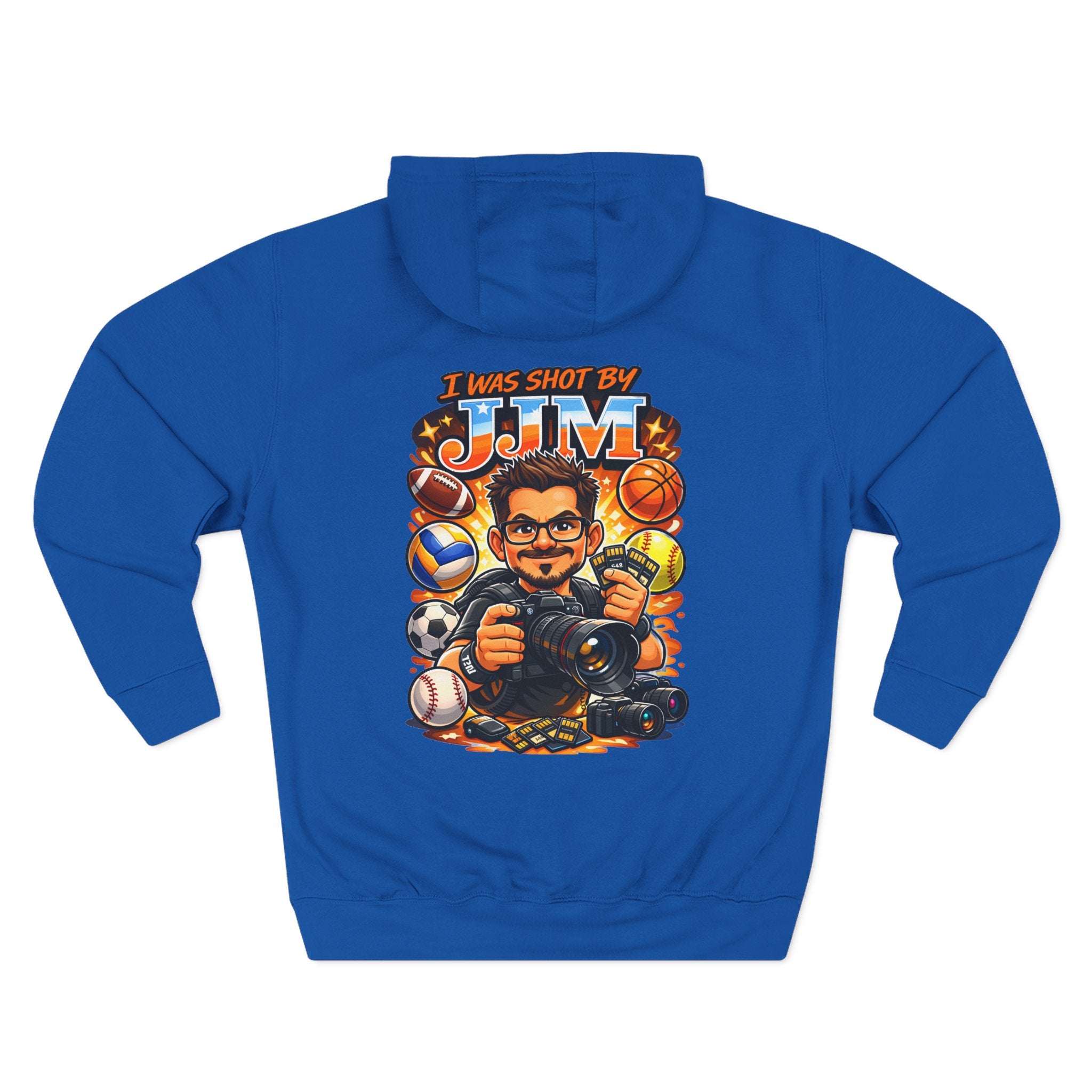 Sports Photographer Hoodie – “I Was Shot By JJM” Graphic Fleece Hoodie