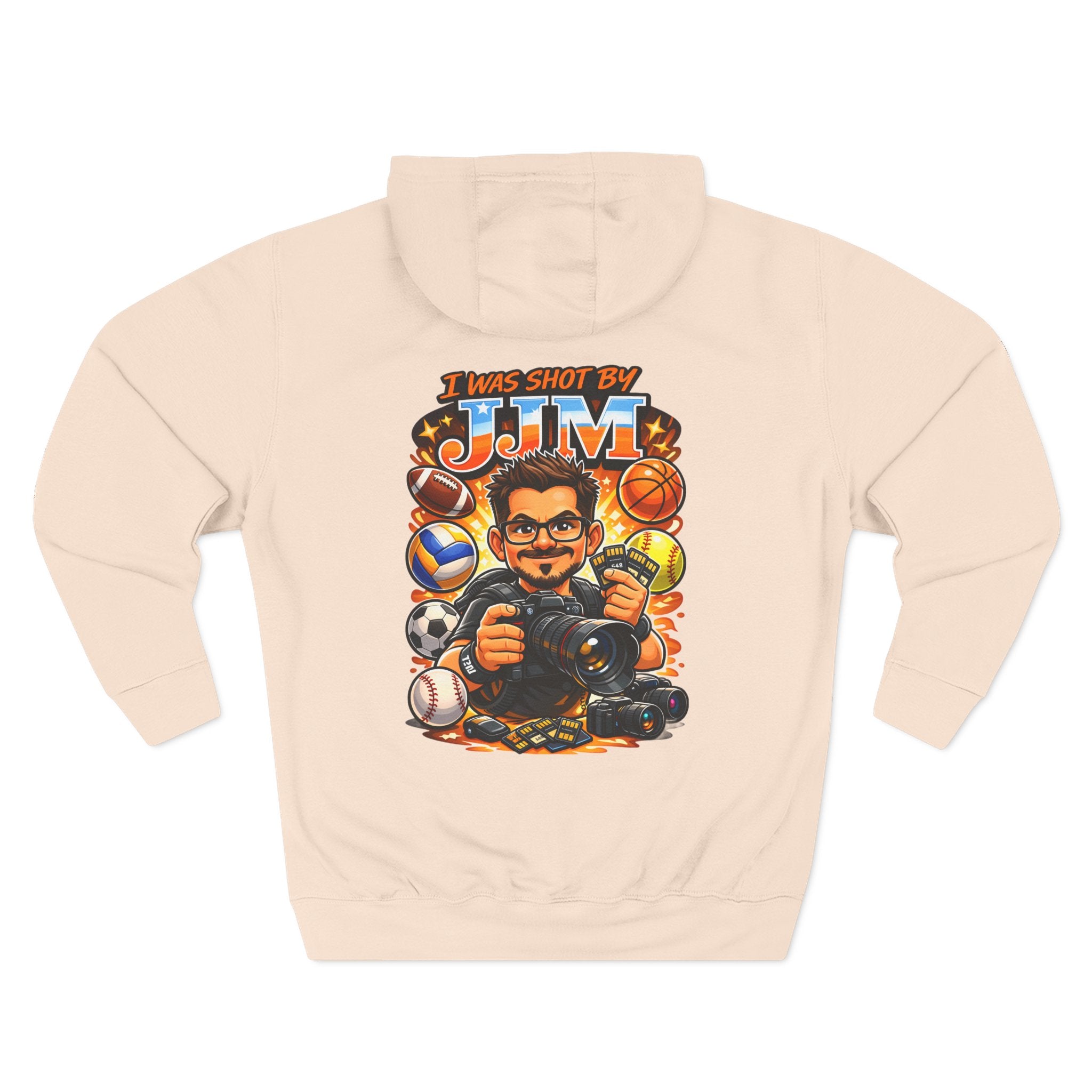 Sports Photographer Hoodie – “I Was Shot By JJM” Graphic Fleece Hoodie