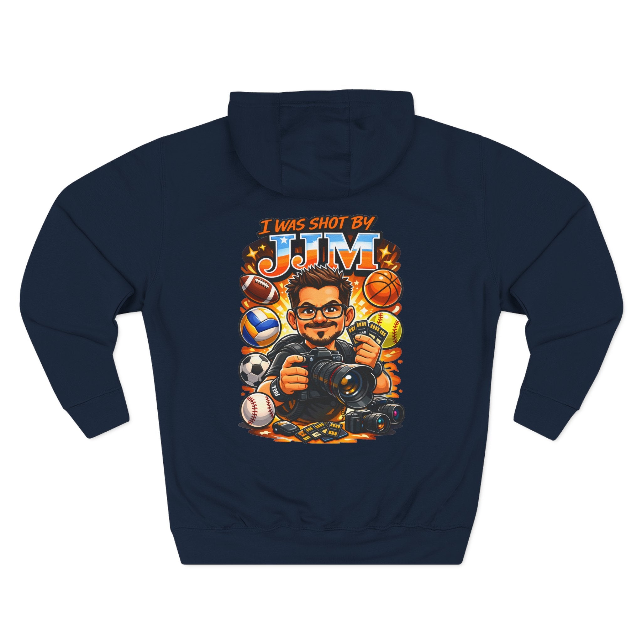 Sports Photographer Hoodie – “I Was Shot By JJM” Graphic Fleece Hoodie