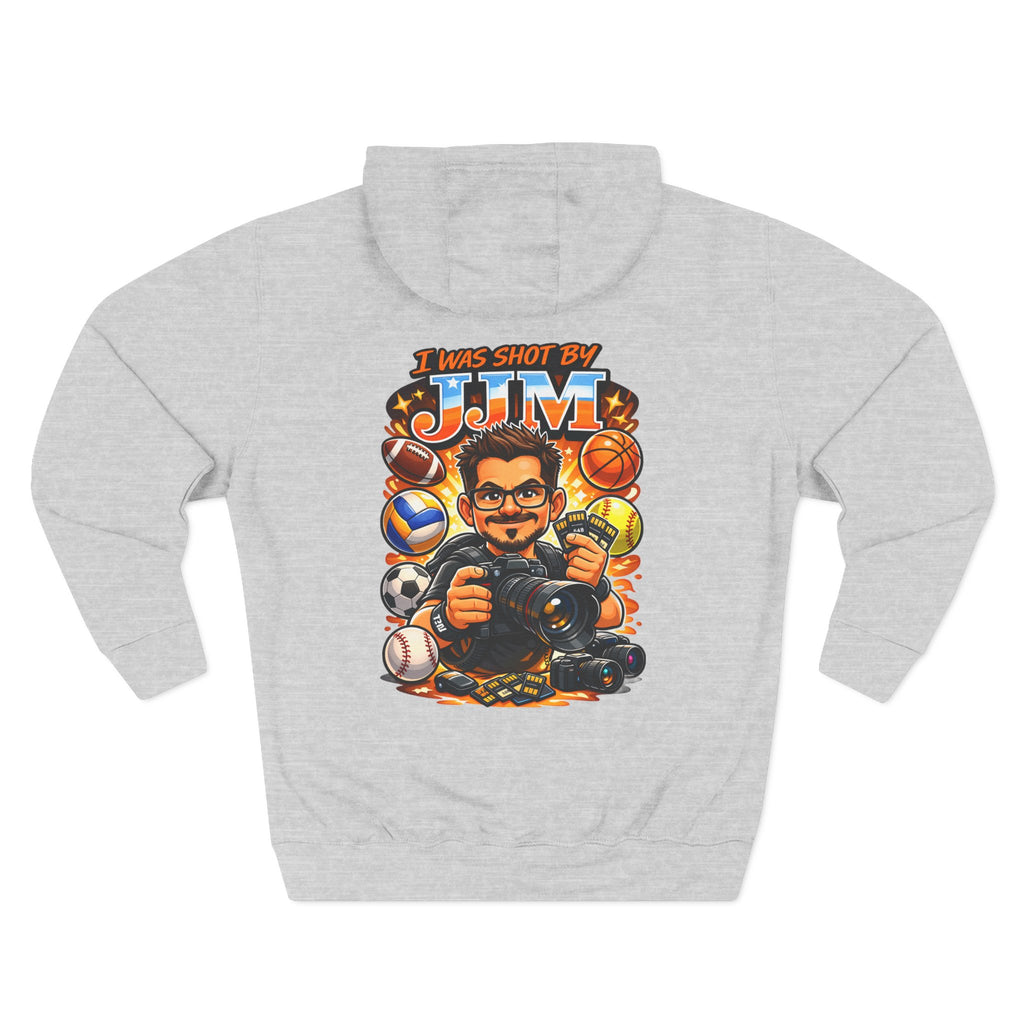 Sports Photographer Hoodie – “I Was Shot By JJM” Graphic Fleece Hoodie