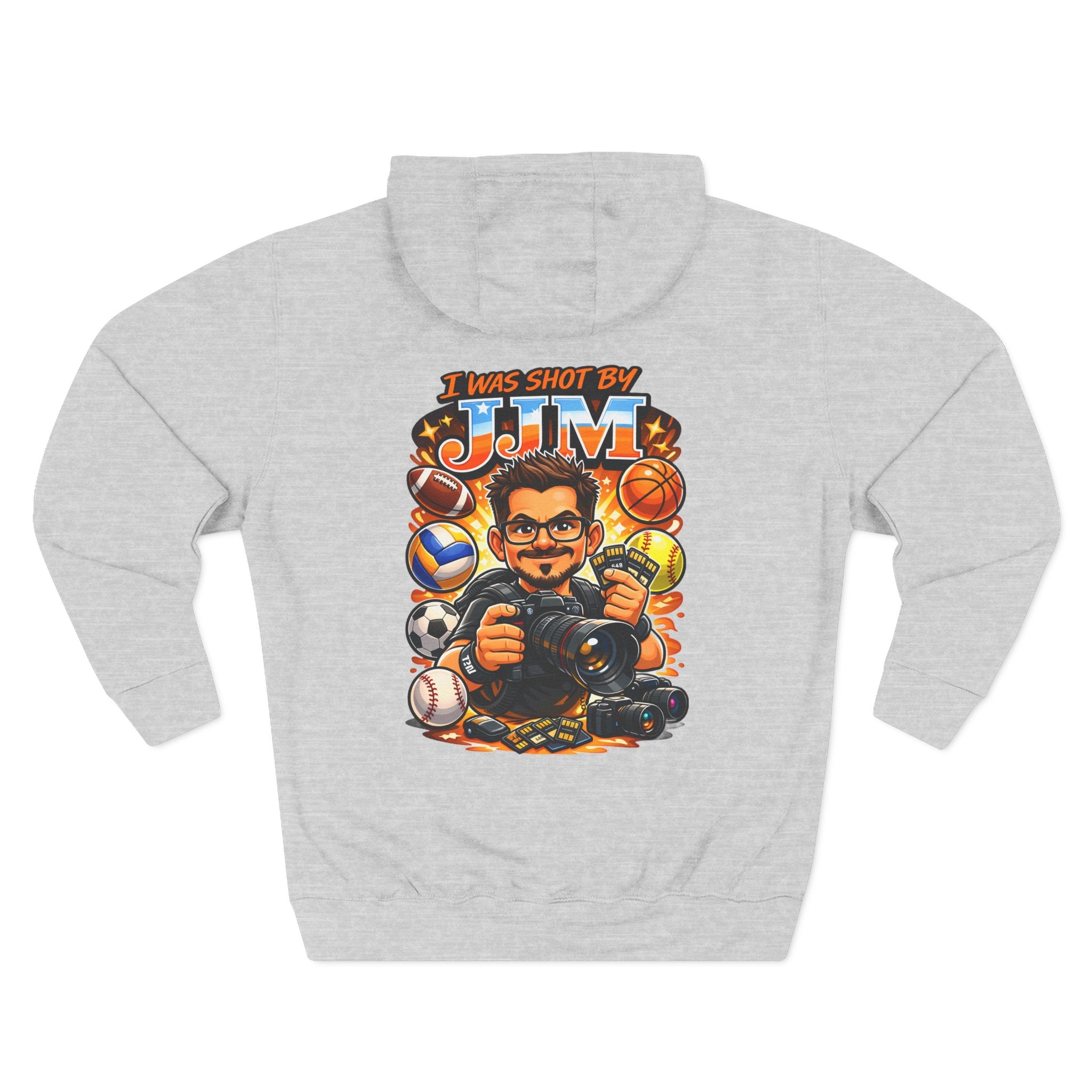 Sports Photographer Hoodie – “I Was Shot By JJM” Graphic Fleece Hoodie