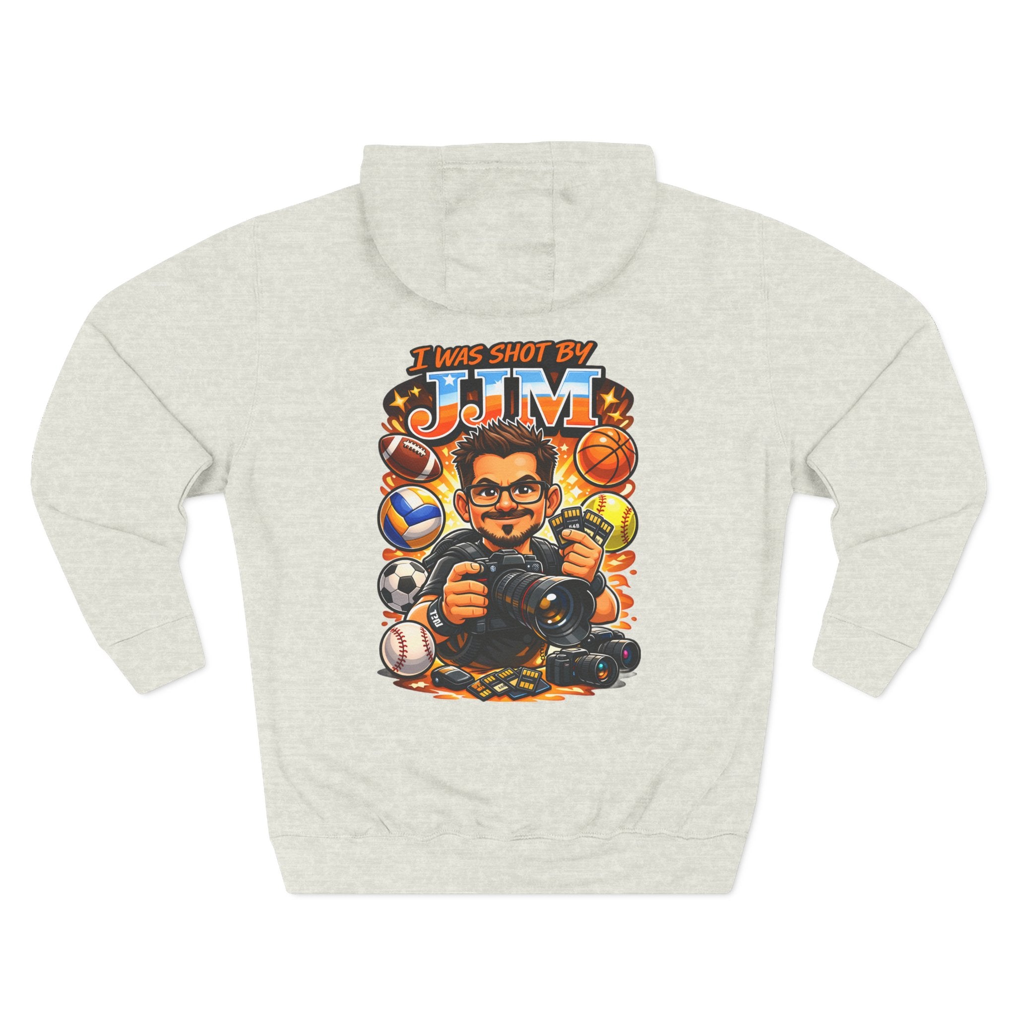 Sports Photographer Hoodie – “I Was Shot By JJM” Graphic Fleece Hoodie