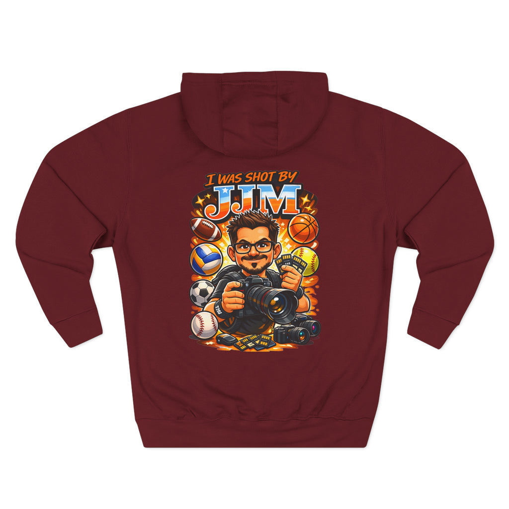 Sports Photographer Hoodie – “I Was Shot By JJM” Graphic Fleece Hoodie